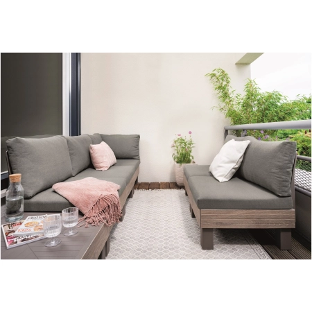 Colțar de grădină modular pentru 4 persoane cu măsuță Ashwood Green Elements, Keter