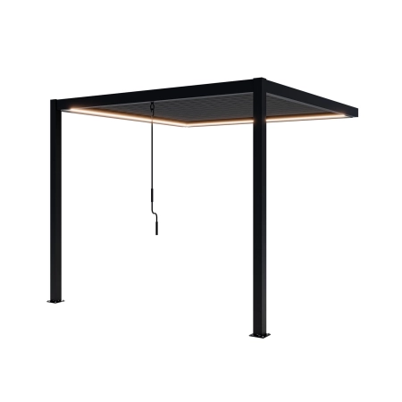 Pergolă de perete pentru terasă din aluminiu NORDVIC Skyline LED Light 3 x 3 m Antracit