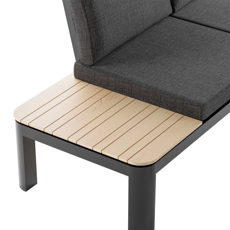 Colțar de grădină din aluminiu BELLANTI Milano Lounge pentru 4 persoane | Dark Grey