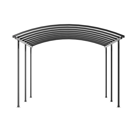 Copertină auto carport NORDVIC Frej 3x6 - 302 x 580 x 230 cm cu policarbonat 6 mm, Cold Grey