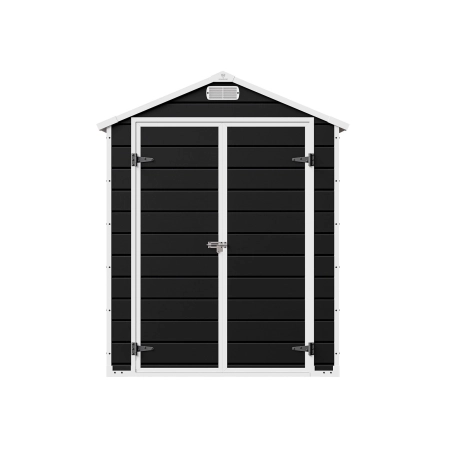 Căsuță de grădină scandinavă din material plastic NORDVIC Vidar 180 × 133 cm, Cold Grey