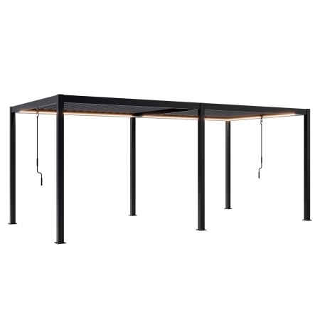 Pergolă de grădină pentru terasă din aluminiu NORDVIC Skyline LED Light 3 x 6 m Antracit