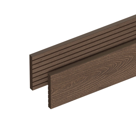 Șipcă de mascare plată cu două fețe WPC NORDECK Skogline Teak Închis 220 × 8 × 1 cm