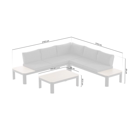 Colțar de grădină din aluminiu BELLANTI Milano Lounge pentru 4 persoane | Dark Grey