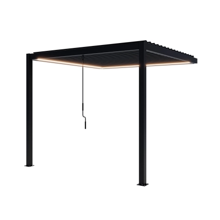 Pergolă de perete pentru terasă din aluminiu NORDVIC Skyline LED Light 3 x 3 m Antracit