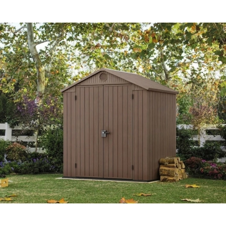 Căsuță pentru unelte Darwin 6x4 maro cu pardoseală 190x122 cm, Keter