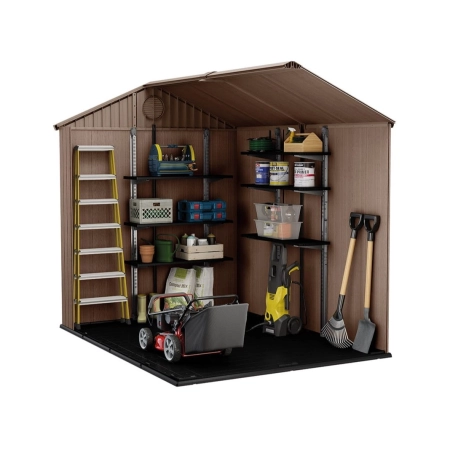 Căsuță pentru unelte Darwin 6x8 maro cu podea 190x244 cm, Keter