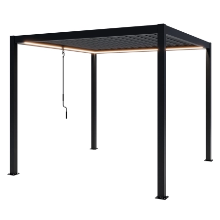 Pergolă de grădină pentru terasă din aluminiu NORDVIC Skyline LED Light 3 x 3 m Antracit