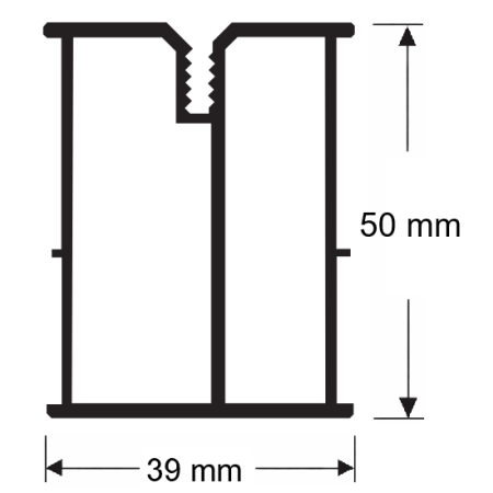 Grindă din aluminiu pentru terasă, înaltă, 4 m 50x39 mm, SystemPeter PICLIP