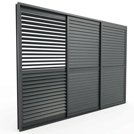 Uși glisante cu jaluzele 3x92 cm din aluminiu pentru pergola Skyline Nordvic 3 m