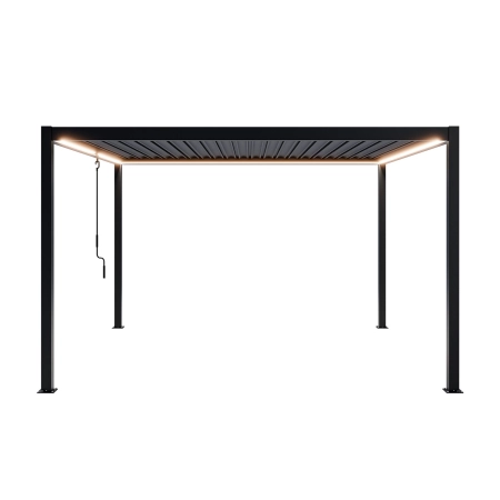 Pergolă de grădină pentru terasă din aluminiu NORDVIC Skyline LED Light 4 x 4 m Antracit